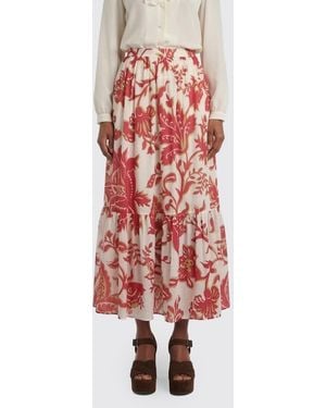 Etro Paisley Print Cotton Midi Skirt - White
