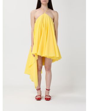 Jacquemus Pleated Dress With An Asymmetric Cut - Yellow