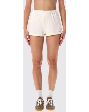 Sporty & Rich Sporty &Amp Rich Stretch Cotton Culotte Shorts With Elasticated Waist - White