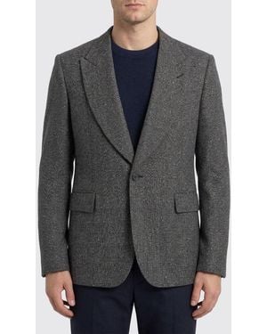 McQueen Blazer A Monopetto Di Lana - Grigio