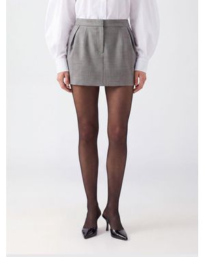 Magda Butrym Stretch Wool Slim Fit Pencil Mini Skirt - Grey
