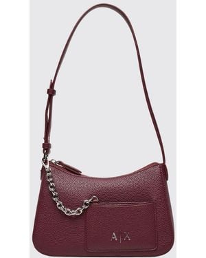 ARMANI EXCHANGE Bolso De Piel Sintética Granulada Con Tarjetero - Morado