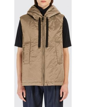 Max Mara Greengo Nylon Vest With Hood - Natural