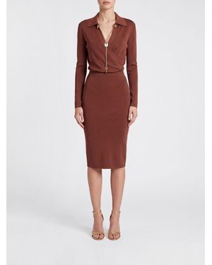 Elisabetta Franchi Midi Sheath Dress - Red