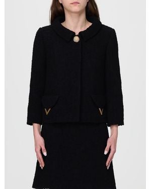 Valentino Virgin Wool Vlogo Blazer - Black