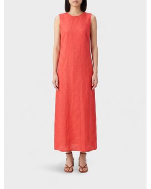 Aspesi Vestido Largo De Lino - Rojo