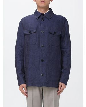 Canali Linen Shirt Jacket - Blue
