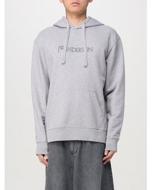 JW Anderson Embroidered Logo Hoodie - Grey