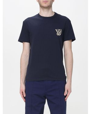Valentino Cotton T-Shirt With Monogram - Blue