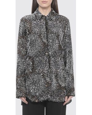 Rabanne Camicia Con Perline Ricamate - Grigio