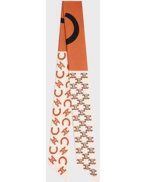 Celine Seidenfoulard Mit Logo - Weiß
