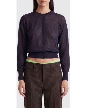 Paloma Wool Cárdigan De Manga Larga Y Cuello Redondo De Algodón Orgánico - Azul