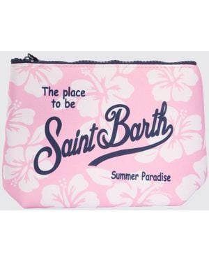 MC2 Saint Barth Aline Striped Polyester Pouch - Pink