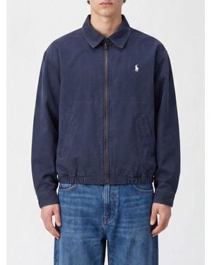Polo Ralph Lauren Harrington Relaxed Fit Cotton Jacket With Embroidered Logo - Blue