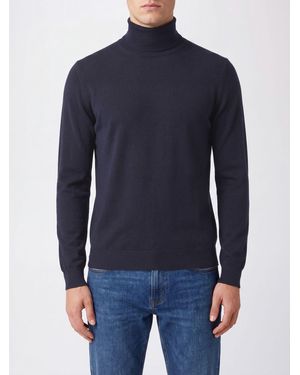 Tagliatore Rollkragenpullover Von Aus 100% Wolle Mit Rippbündchen - Blau