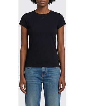 Courreges CourrÈ Ges Viscose T-Shirts With Logo - Blue