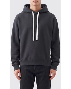 Jil Sander Relaxed Fit Cotton Hoodie With Dropped Shoulders - Grey