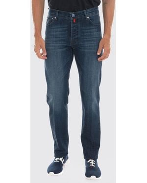 Kiton Mid-Rise Slim Fit Jeans - Blue