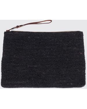 IBELIV Tea Ampy Crocheted Raffia Pouch - Black