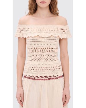 Isabel Marant Crocheted Cotton Top - Natural