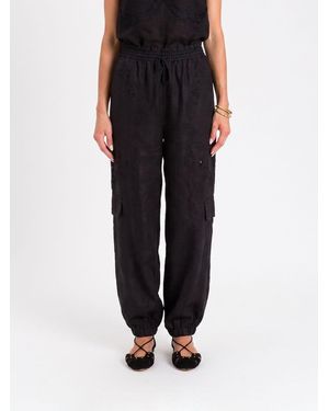Twinset Linen Cargo Trousers - Black
