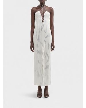 MACCAPANI Vestido Midi Iris De Mezcla De Algodón Orgánico - Blanco