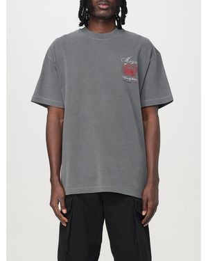 MSGM Short Sleeve Crew Neck Graphic Tee - Grey