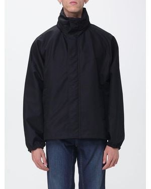 Gucci Monogram Cotton Canvas Windbreaker Jacket With Packable Hood And High Neck - Blue