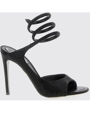 Rene Caovilla Polyester Audrey Sandals - Black