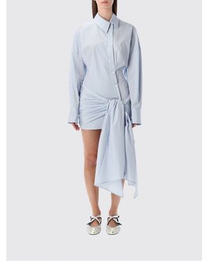The Attico Striped Cotton Chemisier Dress - Blue