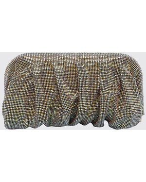 Benedetta Bruzziches Venus La Grande Draped Clutch Bag With Set Rhinestones - Grey