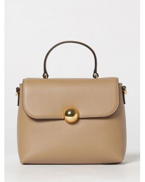 Furla Moonlight Cowhide Leather Handbag By With Flap Closure - Natural