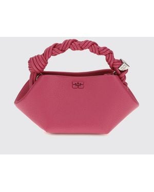 Ganni Grained Recycled Leather Blend Mini Bow Bag - Pink