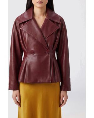 Balenciaga Lambskin Leather Jacket - Red