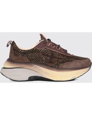 Premiata Hill Sneaker Aus Nylon Und Veloursleder Mit Chunky-Sohle - Braun