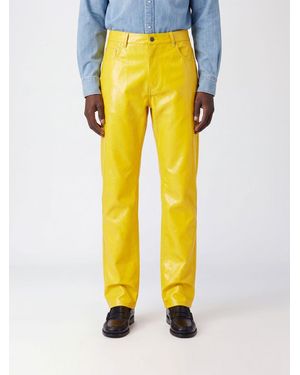 Loewe Slim Fit Coated Cotton Five-Pocket Pants - Yellow