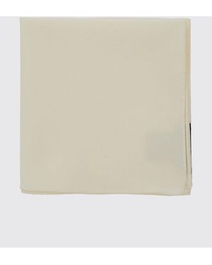 Emporio Armani Virgin Wool Pocket Square For Formal And Ceremony Suits - Natural