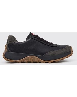 Camper Drift Trail Grained Leather Sneakers With Vibram Sole - Blue