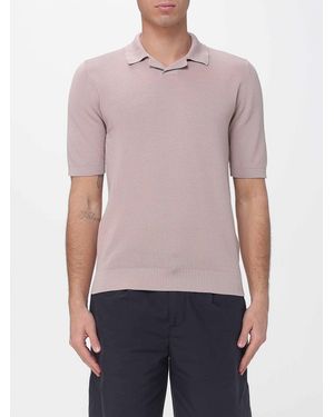 Eleventy Cotton Knit Polo - Purple