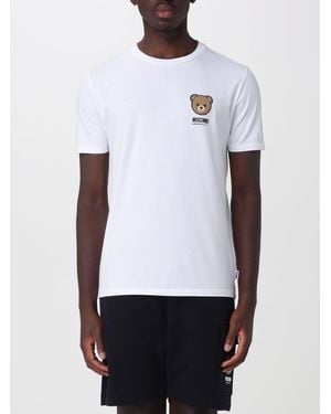 Moschino Teddy Bear Print Cotton T-Shirt With Logo - White