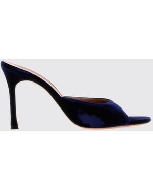AMINA MUADDI Mules Alexa De En Raso Con Tacón De Aguja - Azul