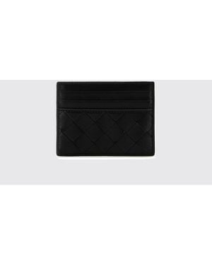 Bottega Veneta Flat Woven Nappa Calfskin Card Holder With 7 Slots - White