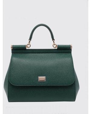 Dolce & Gabbana Dolce &Amp Gabbana Sicily Grained Calfskin Leather Handbag With Shoulder Strap - Green