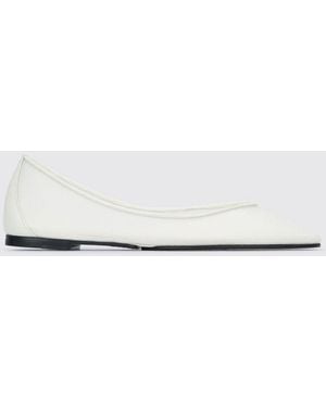 Jacquemus Nylon Ballet Flats With Almond Toe And Lambskin Leather Interior - White