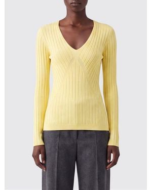 Jil Sander Slim Fit Ribbed V-Neck Jumper - Yellow