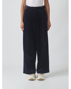 Max Mara High-Waisted Wide-Leg Corduroy Pants - Blue