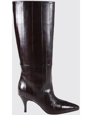 Herbert Levine Kniehohe Stiefel Aus Geprägtem Leder Mit Stilettoabsatz - Schwarz