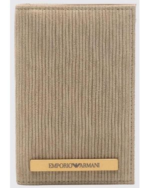 Emporio Armani Suede Wallet - Natural