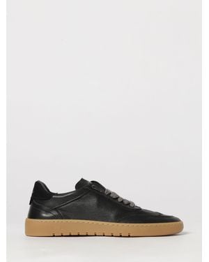 Piumha Sheepskin Leather Low-Top Sneakers With Round Toe And Embroidered Logo - White