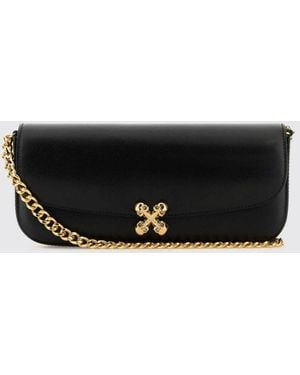 McQueen Skull Flower Leather Bag - Black